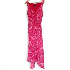 Hot Pink ICE Silk Cowl Neck Maxi Dress
